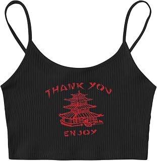 Floerns Women's Casual Letter Embroidery Crop Cami Top Sleeveless Top