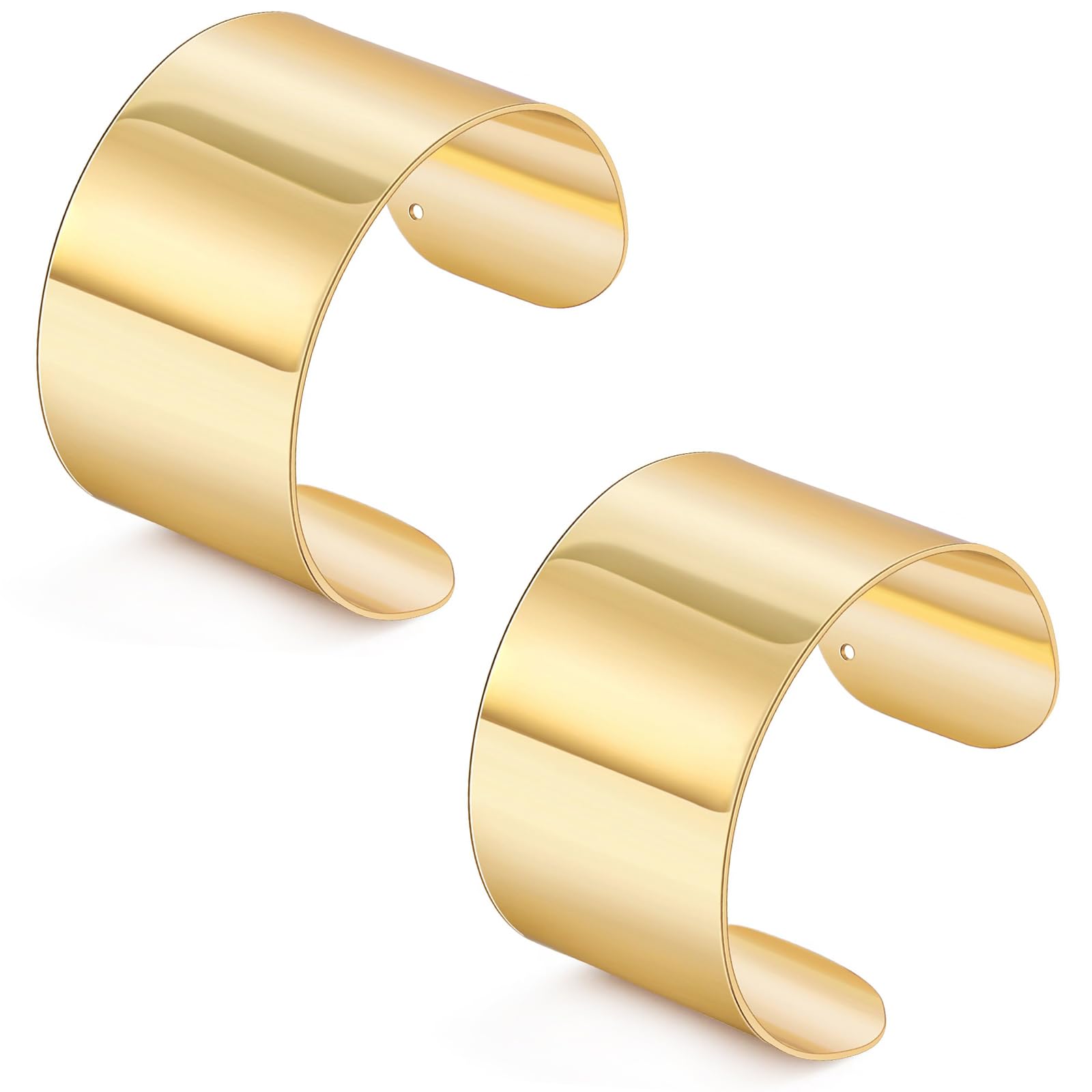 WAINIS 2 Pcs Chunky Cuff Bangles Bracelets for Women