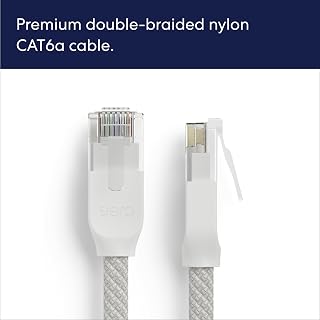 Amazon eero CAT6a Ethernet cable - Supports 10 gigabit+ speeds, 5 foot, 5-pack, Arctic White