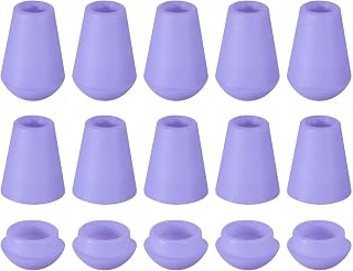 20 Pcs Plastic Bell Retainers with Clip Closure with Lids for Drawstring Lanyard Backpack, Purple