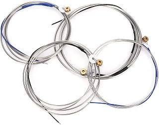Luqeeg Professional Steel Double Bass Strings for Sweet Sound on Double Bass Musical Instrument, Set of 4 Strings for Players