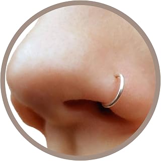 EnCharmed 925 Sterling Silver or 14k Gold Filled Fake Clip on Nose Ring | Handmade, 20g Tiny Faux Non Piercing Huggie Hoop, Septum Ring