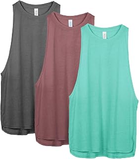icyzone Women Casual Sleeveless Sports Tank Top Loose Exercise Yoga Running Tank Tops, Pack of 3