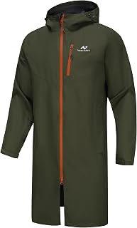 NORDIC OUTLAND Mens Waterproof Breathable Hooded Rain Jacket with Mesh Lining