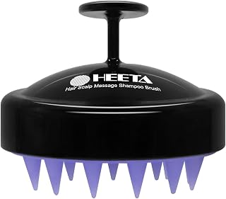 HEETA Scalp Massager Hair Growth Scrubber for Dandruff Removal Hair Care | Silicone Head Massager Relaxing, Shampoo Brush Cleansing Exfoliating for All Hair Type, Easy-Grip, Bath Shower Accessories