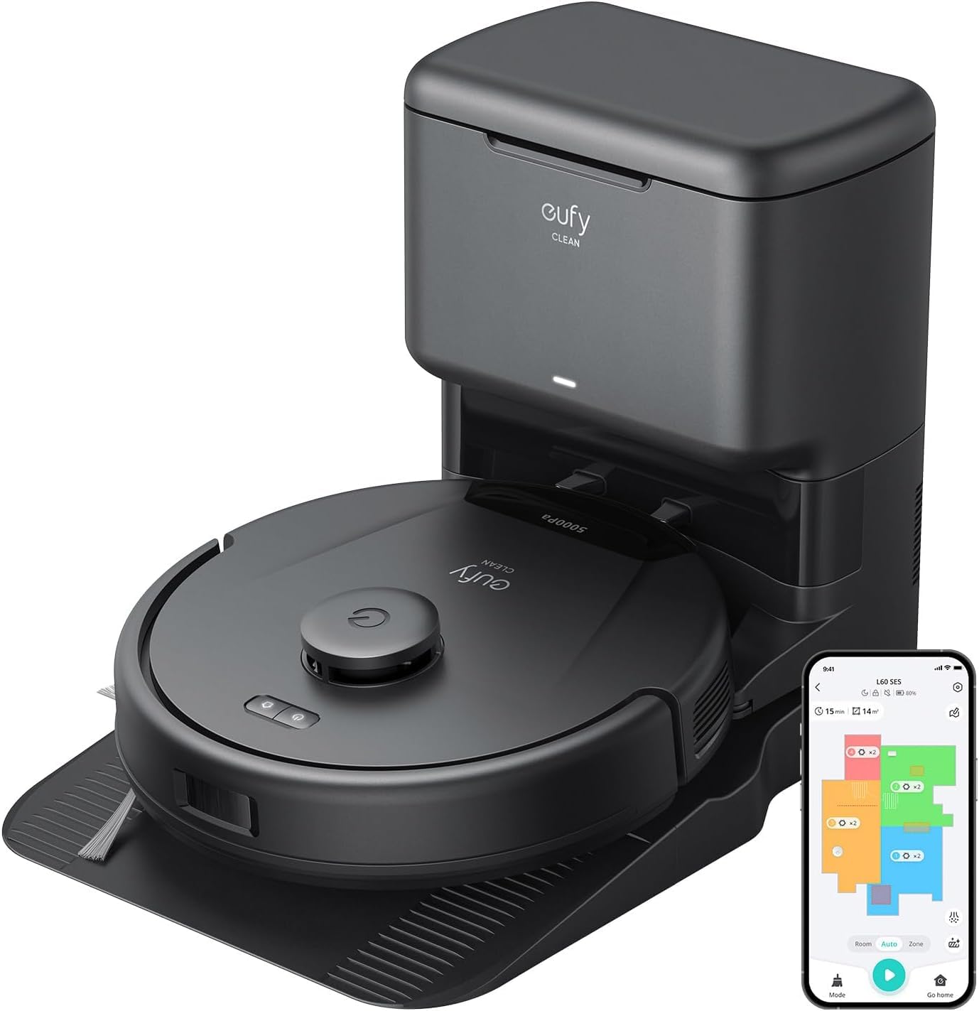 eufy L60 Robot Vacuum with Self Empty Station, Hair Detangling Technology, Up to
