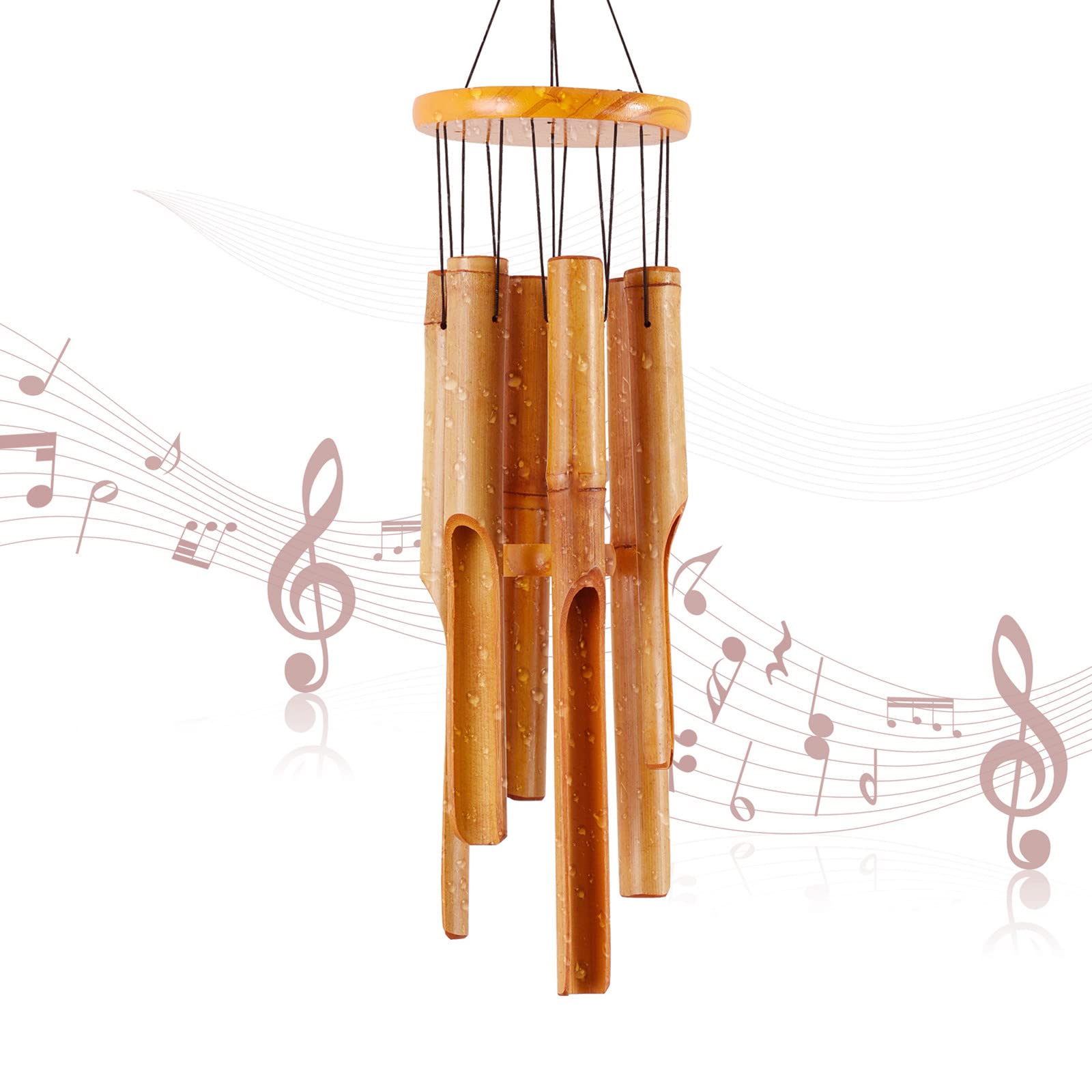 Rdutuok 32" Bamboo Wind Chimes Memorial Gifts for mom Handcrafted Wooden Wind Ch