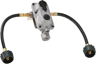 Flame King (KT12ACR-2) 2-Stage Auto Changeover LP Propane Gas Regulator With Two 12 Inch Pigtails For RVs, Vans, Trailers