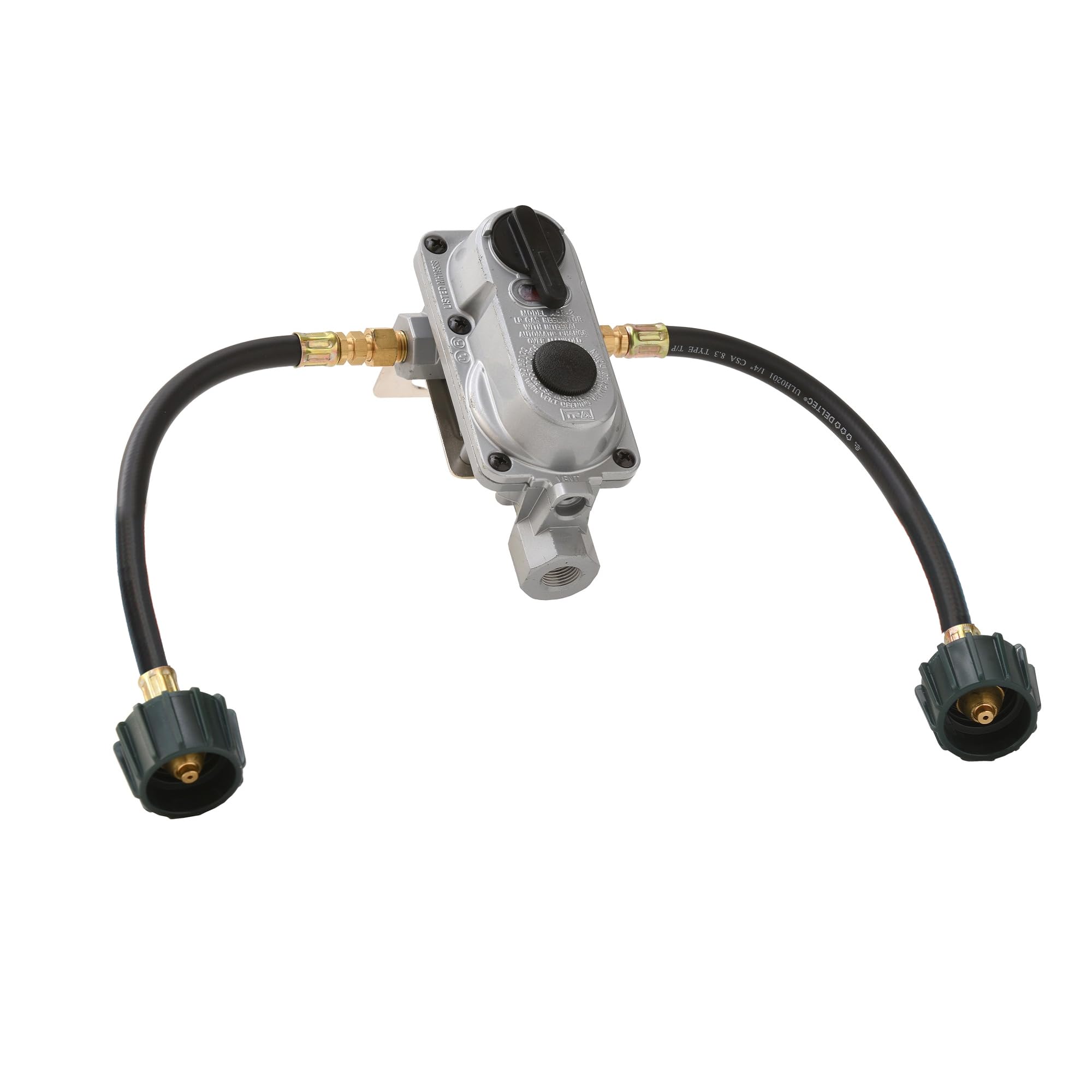 Flame King (KT12ACR-2) 2-Stage Auto Changeover LP Propane Gas Regulator With Two