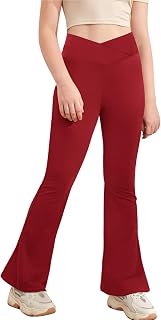 Haloumoning Girls V Neck Flared Yoga Dance Running Leggings