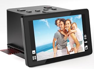 Slide and Negative Scanner, Film Digitizer with Large 5" LCD Screen | Converts 35mm, 126, 110 Films & Slides to 22MP Digital JPEG; Required SD Card Not Included