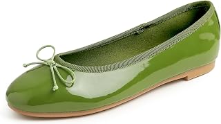 Feversole Ballerina in Coloured Patent Leather with Memory Foam Cushion for Macaroons for Women