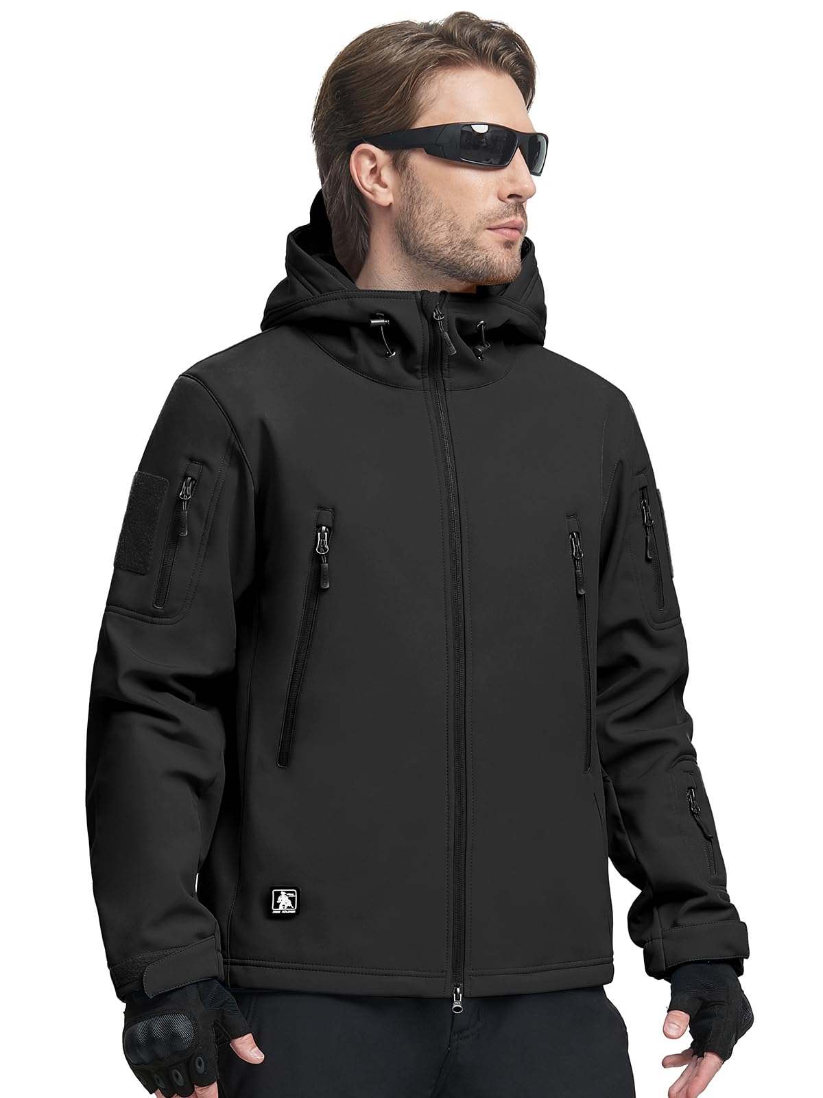 FREE SOLDIER Men's Military Softshell Jackets Outdoor Fleece Lining Windproof Wa
