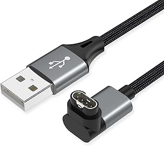 AGVEE 2 Pack 3.3ft Charger for Garmin Watch, L-Shape Charging Cable | For Approach, BarkLimiter, D2, Enduro, Epix, Fenix, Forerunner, Instinct, Quatix, Tactix, Venu, Vivoactive, Vivomove