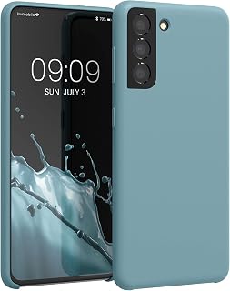 kwmobile Mobile Phone Case for Samsung Galaxy S21 Case - Silicone Case - Wireless Charging - Protective Cover in Antique Stone