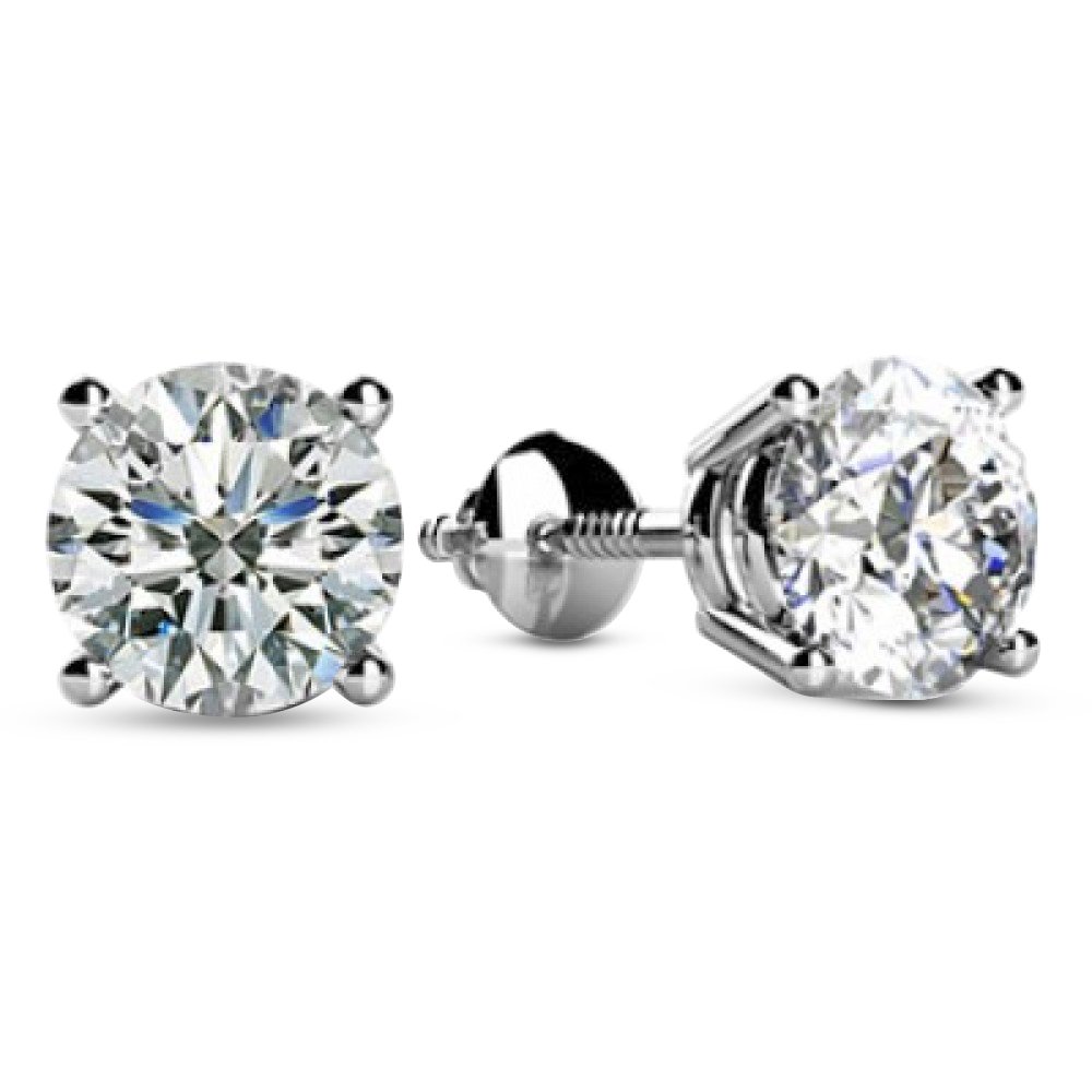 1 to 16 Carat 14K White Gold IGI Certified LAB GROWN Diamond Stud Earrings