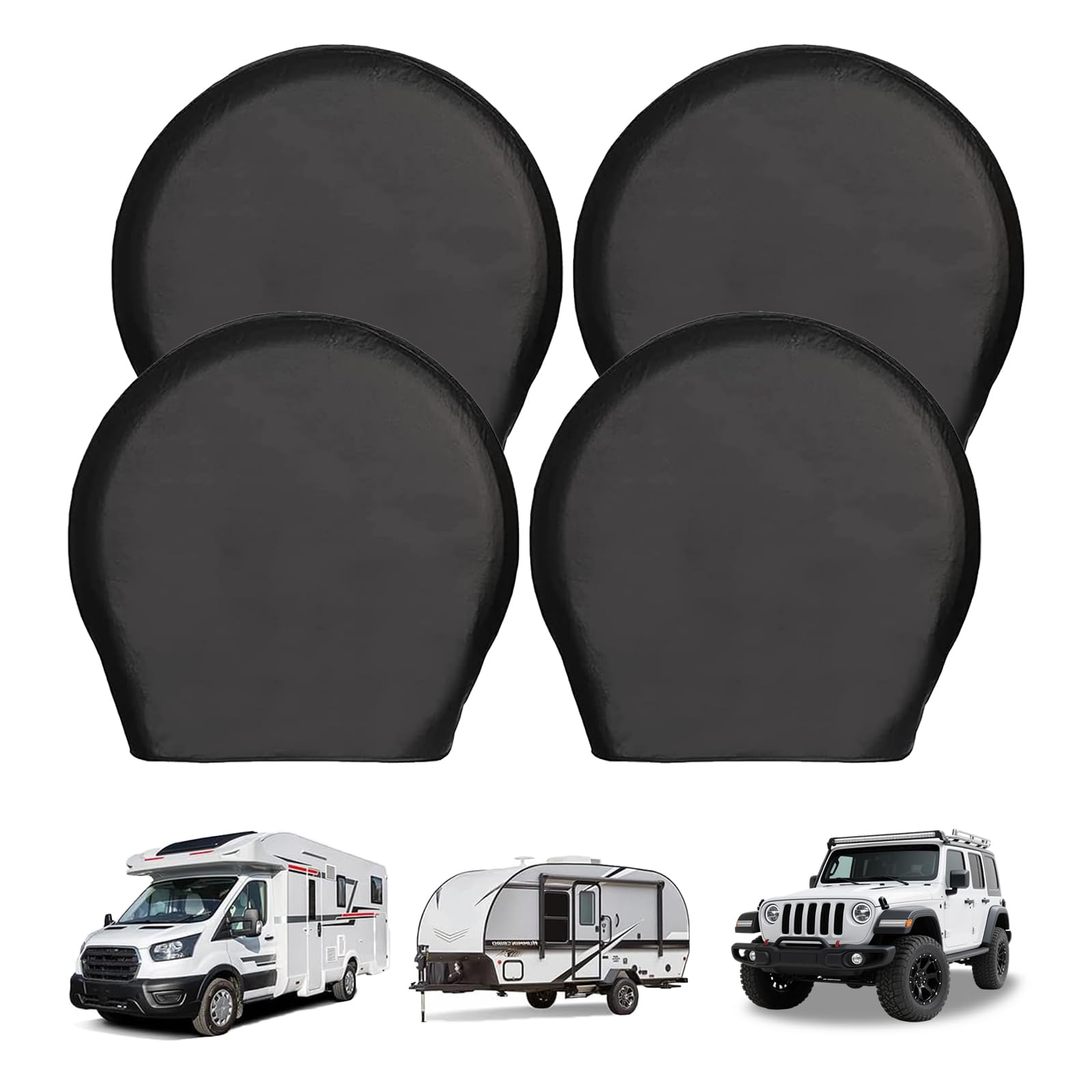 Tire Covers (4 Pack),Tire Wheel Protector for Truck,SUV,Trailer,Camper,RV, Motor