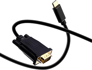 Duttek USB C to VGA Cable 6FT/1.8M, USB Type C to VGA Cable, 1080P USB C Male to VGA Male Adapter Converter Cable for Desktop, Projector, Monitor Television (Without Thunderbolt 3 Port)
