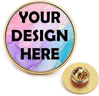 Personalised Photo Badge, Gold Metal Lapel Pin, Custom Image, 2 cm