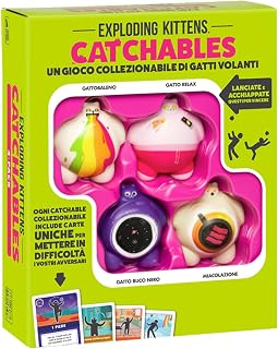 Asmodee - Catchables, A card game from the creators of Exploding Kittens, 8+ Years, 2+ Players, Italian Edition