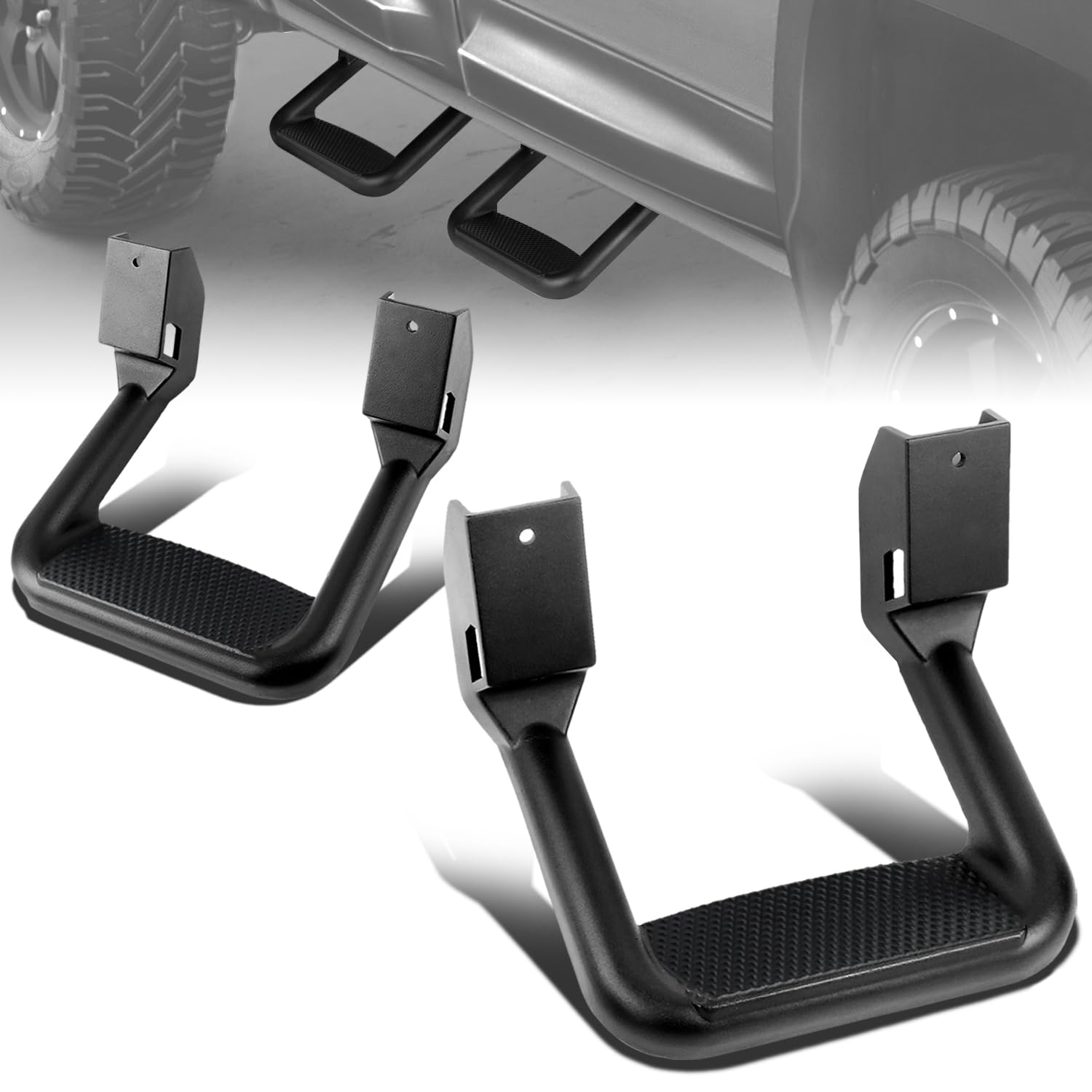 Auto Dynasty Universal Side Step for Pickups & Trucks, Aluminum, Black Coated, S