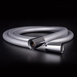 Shower Hose 1.75 m with Twist Protection, Extra Soft Silicone Shower Hose, Extremely Flexible, Standard 1/2 Inch Connection, Easy Clean, Silver