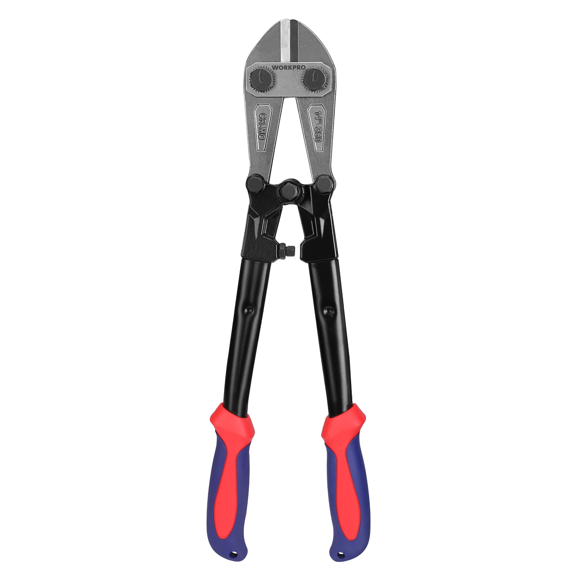 WORKPRO W017004A Bolt Cutter, Bi-Material Handle with Soft Rubber Grip, 14", Red