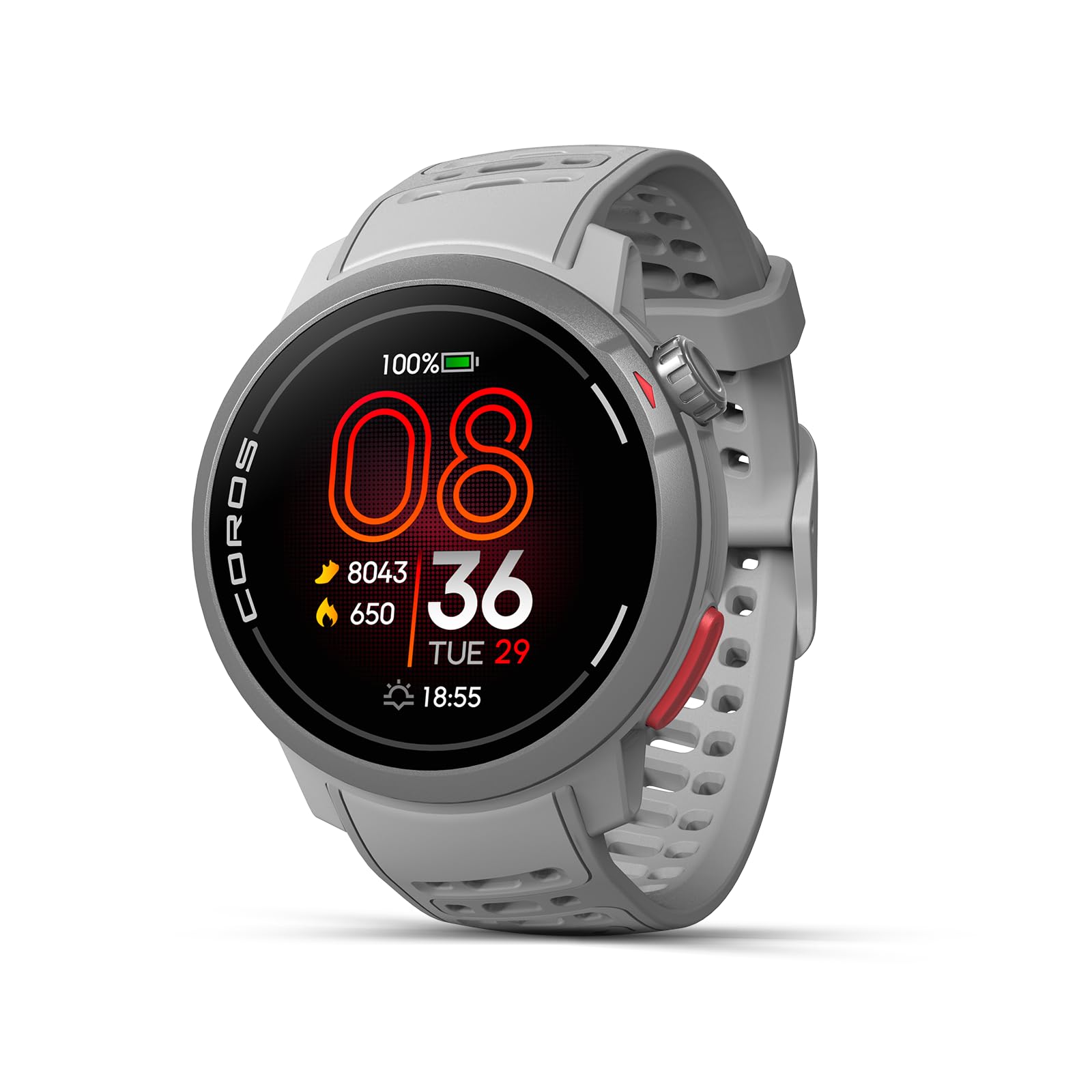 COROS PACE Pro GPS Sport Watch, 1.3-inch AMOLED Touchscreen- Grey | Fastest in C