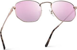 WearMe Pro Bexley Women's Polarized Rounded Hexagon Retro Sunglasses