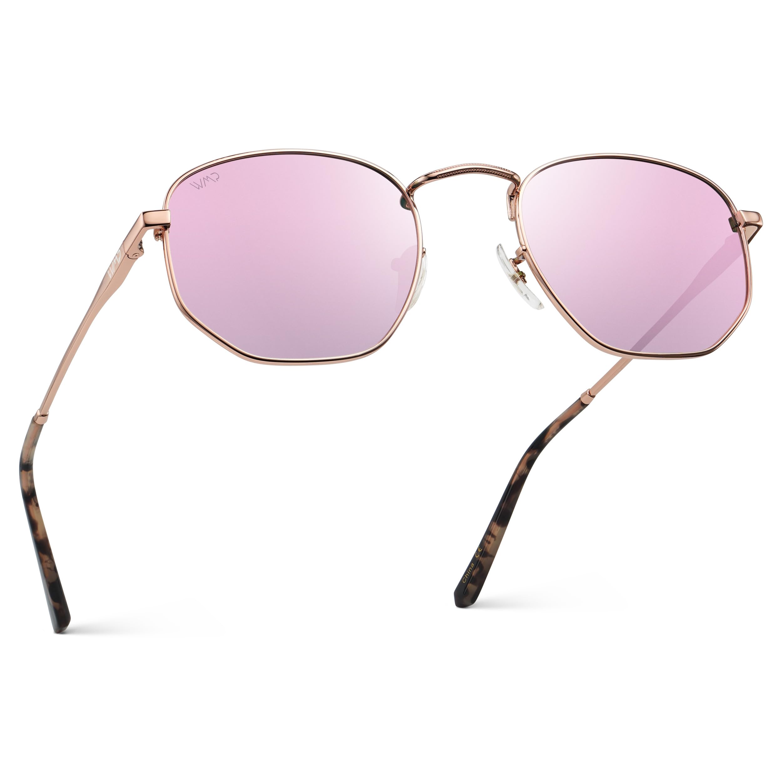 WearMe Pro Bexley Women's Polarized Rounded Hexagon Retro Sunglasses