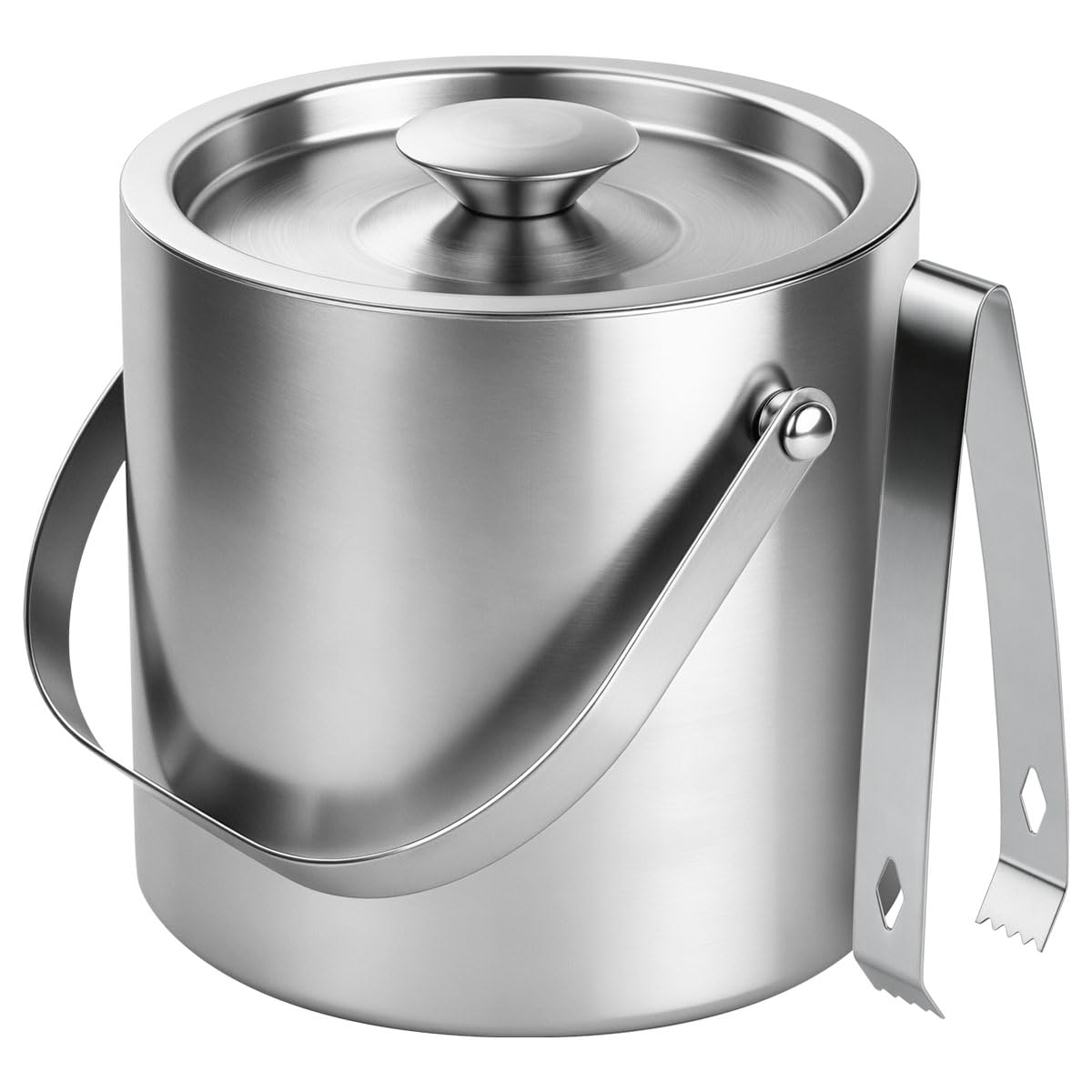 ChefBee 3L Double-Wall Stainless Steel Ice Bucket with Lid & Tongs | Long Lastin