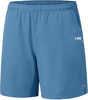 Bassdash 7 Inch Men's Fishing Shorts for UPF 50+ Lightweight Waterproof Quick Dry Hiking Zipper Bag FP06M
