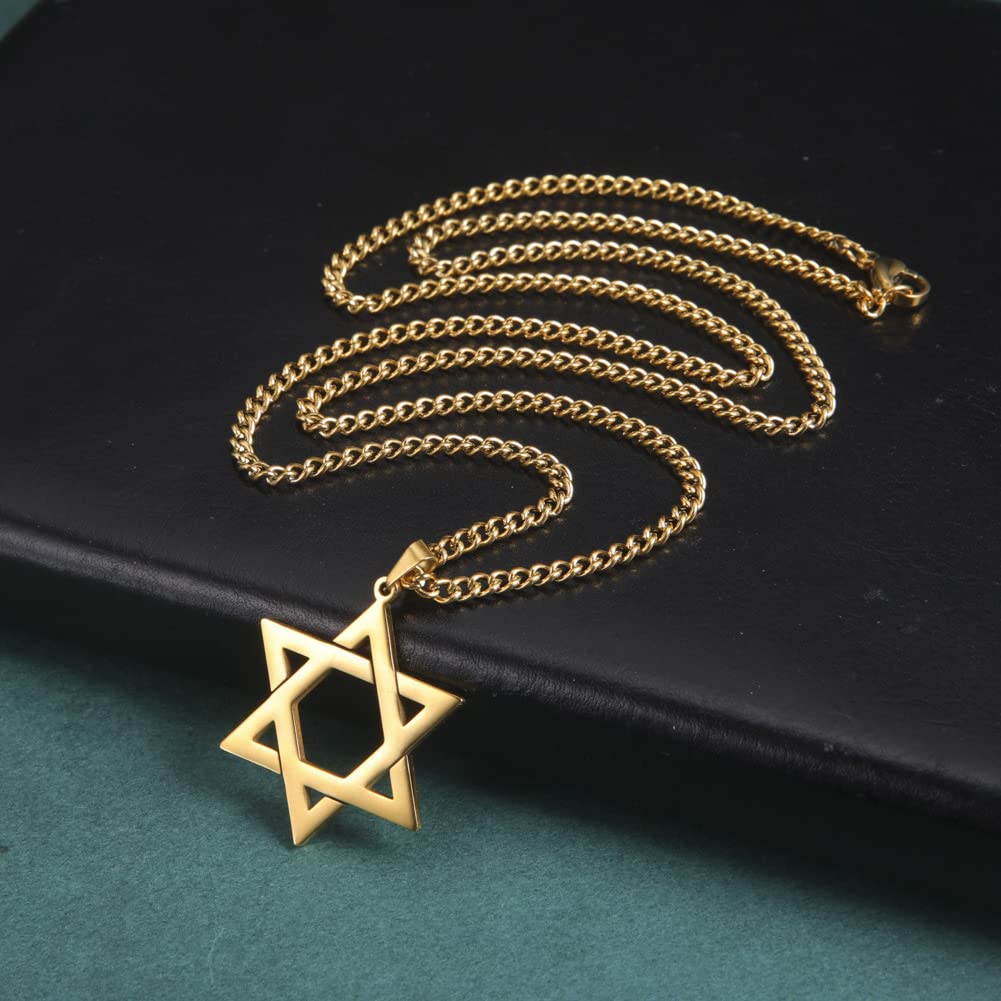 Star of David Necklace Unisex Hexagon Pendant Necklace Boys Girls Birthday Chris