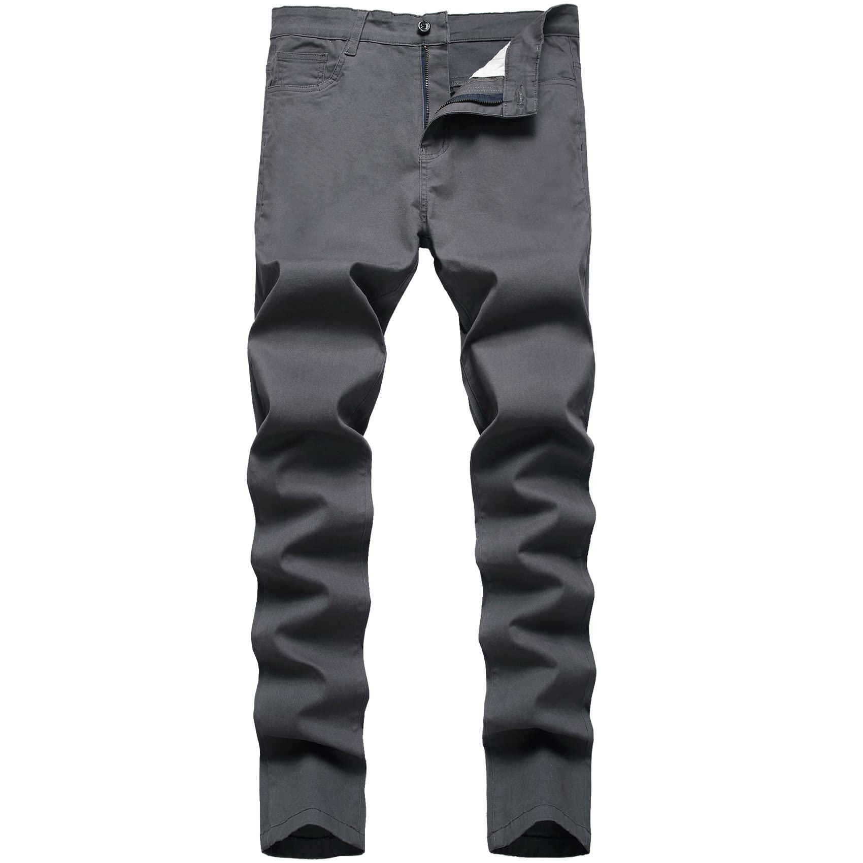 Keevoom Plaid Pants for Men Stretch Skinny Slim Fit Flat-Front Casual Fashion Co