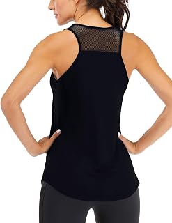 Fihapyli ICTIVE Women's Fitness Tank Top with Mesh Back, Racerback Uncovered Running Top, Sleeveless Sports Shirt for Intense Muscle and Gym