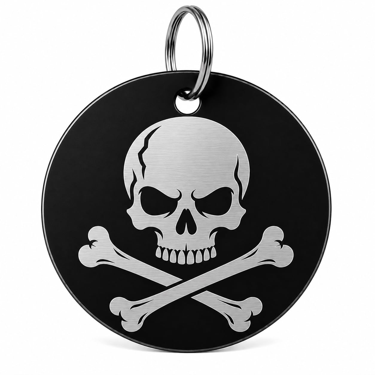 Legendary Personalized Jolly Roger Dog ID Tag, Custom Engraved Aluminum Pet Tag,