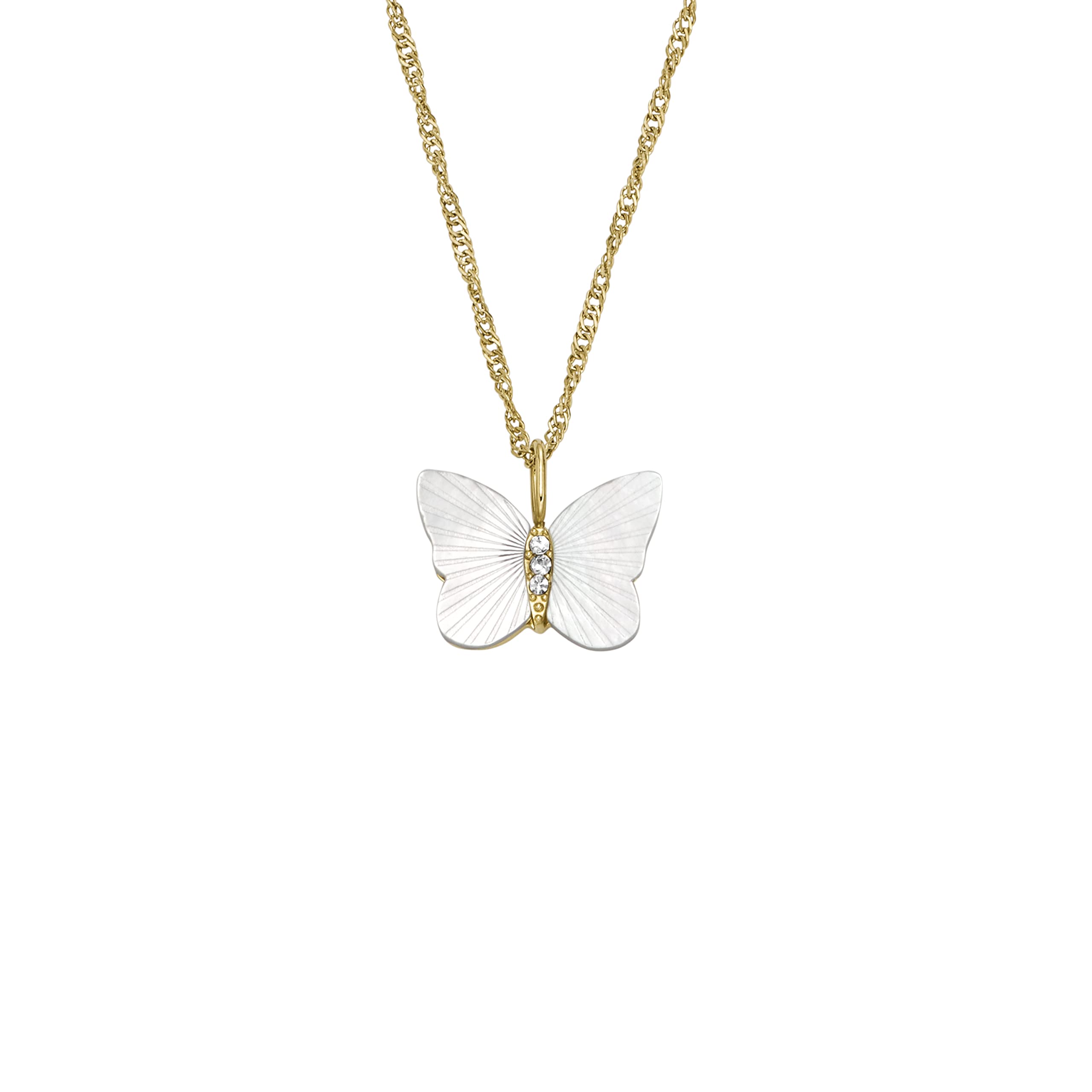 Fossil Women's All Stacked Up Gold-Tone Stainless Steel Beaded Necklace (Model: 