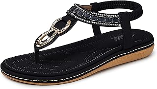 SHIBEVER Women's RhinestoneWedge Sandal