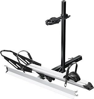 Young Hitch Mount Single Bike Rack with Ramp, 100 lbs Capacity | For Electric Bike, Bike Carrier for Truck, Trailer, RV, SUV
