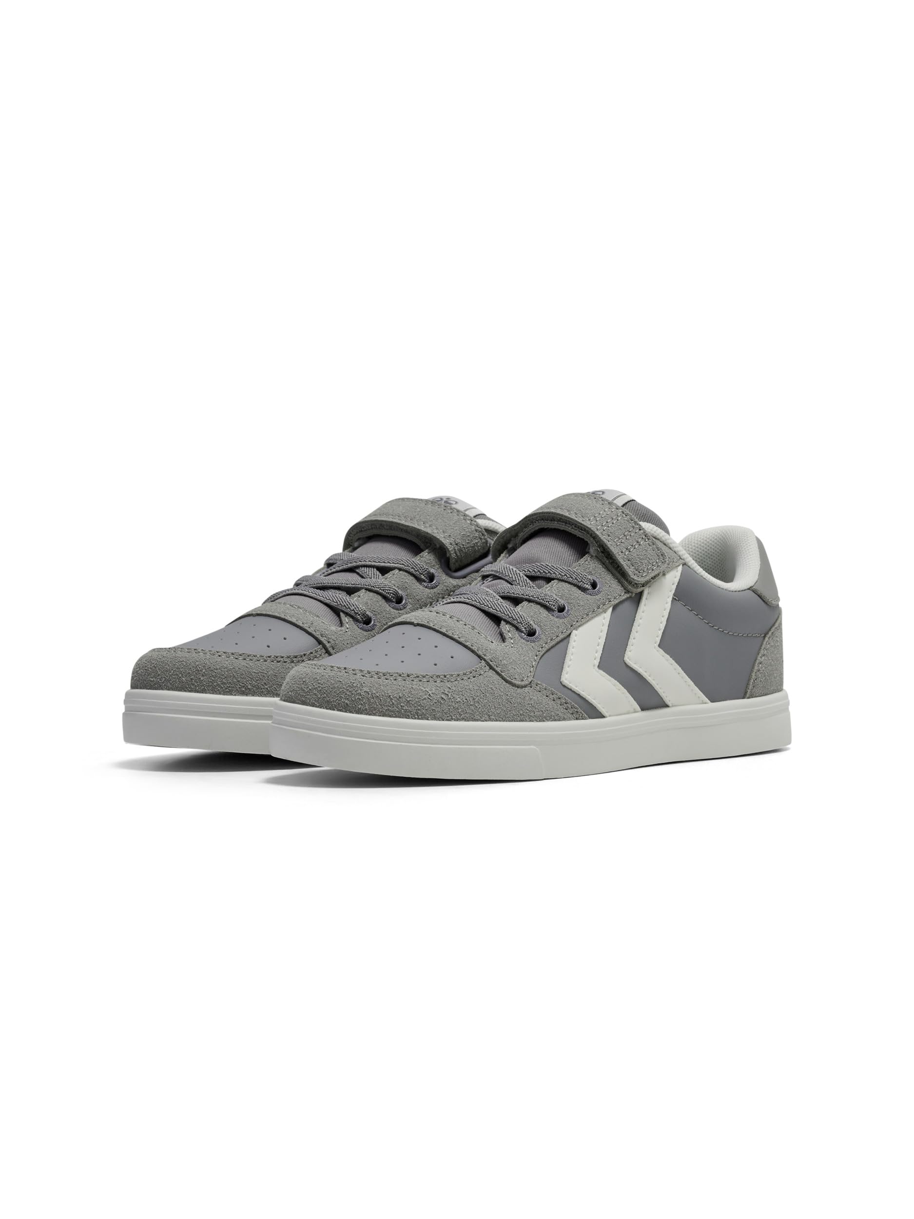 hummel Slimmer Stadil Leather Low JR Sneaker, Alloy, 30 EU, Grey - Alloy, 30 EU 