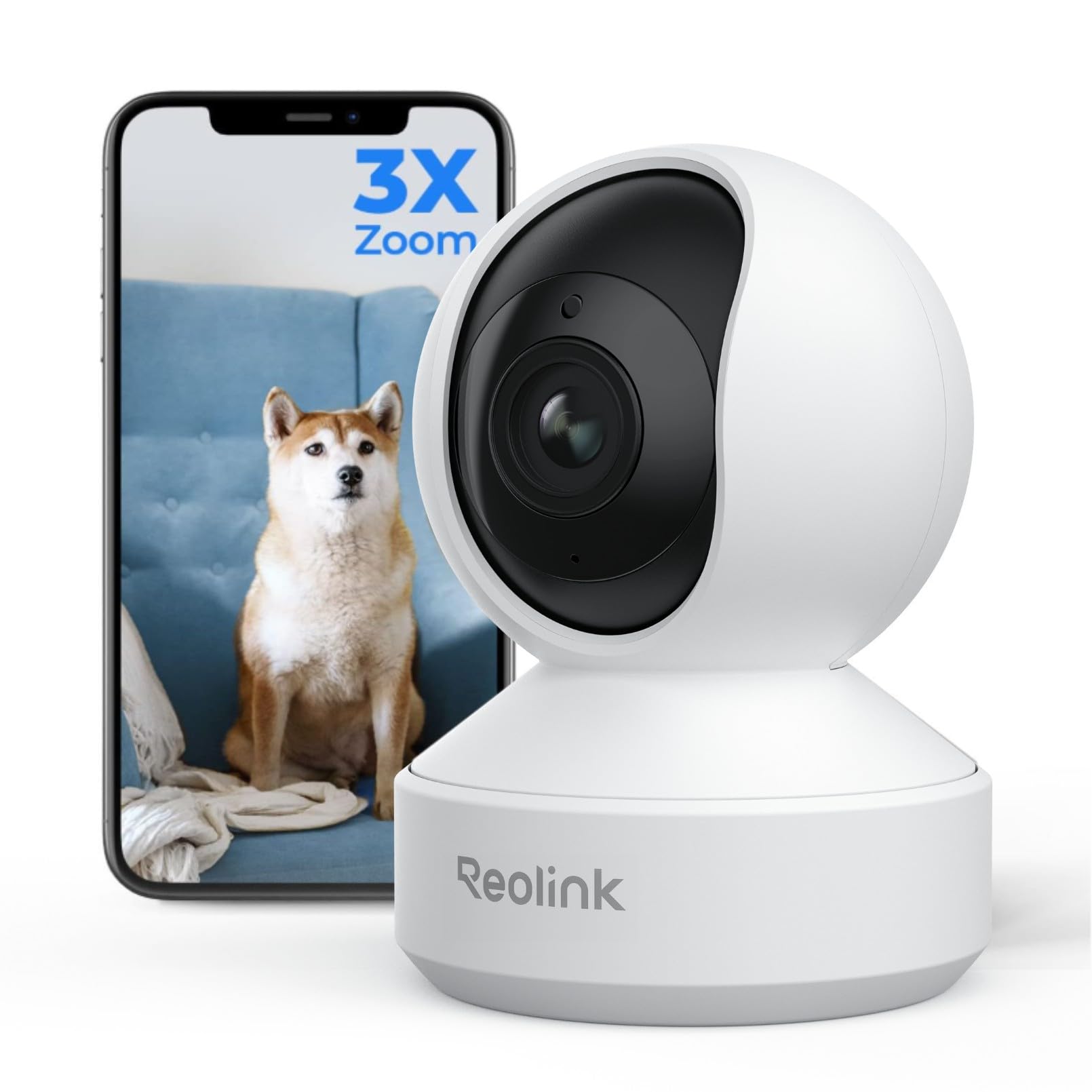 REOLINK 4K Indoor Camera, 3X Optical Zoom, Dual-Band WiFi 6, E1 Zoom | Pan Tilt 
