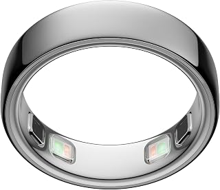 OURA Ring 5 Smart Ring - Silver - Size 8 - Fitness & Sleep Tracker | World’s Smallest Smart Ring, Activity, Women's Health, AI Advisor, 1 Week Battery Life, IP68 Waterproof, Size Before You Buy