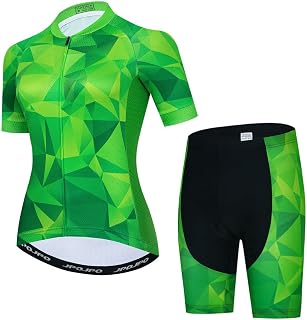 Women's Cycling Jersey Set Short Sleeve Summer Mountain Bike Jersey and Shorts Set