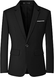 Mylldey Blazer Men Slim Fit Business Casual Men One Button Sport Coat Travel Jacket Lightweight