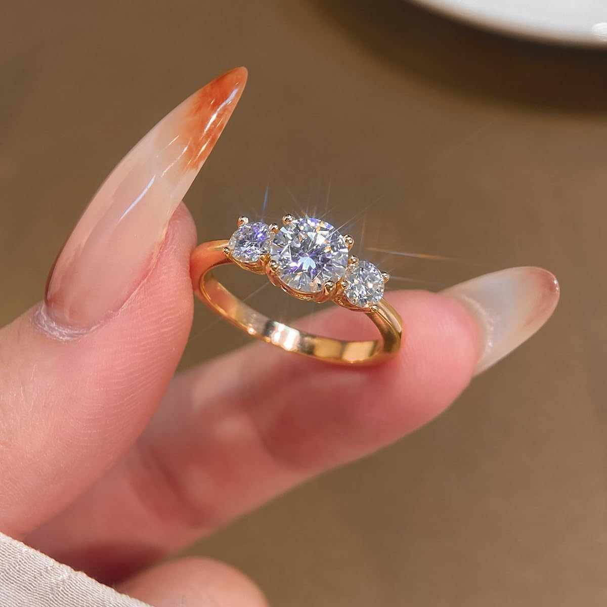 1 PC 1 CT Synthetic Moissanite Ring Very Sparkly Engagement Gift Holiday Gift