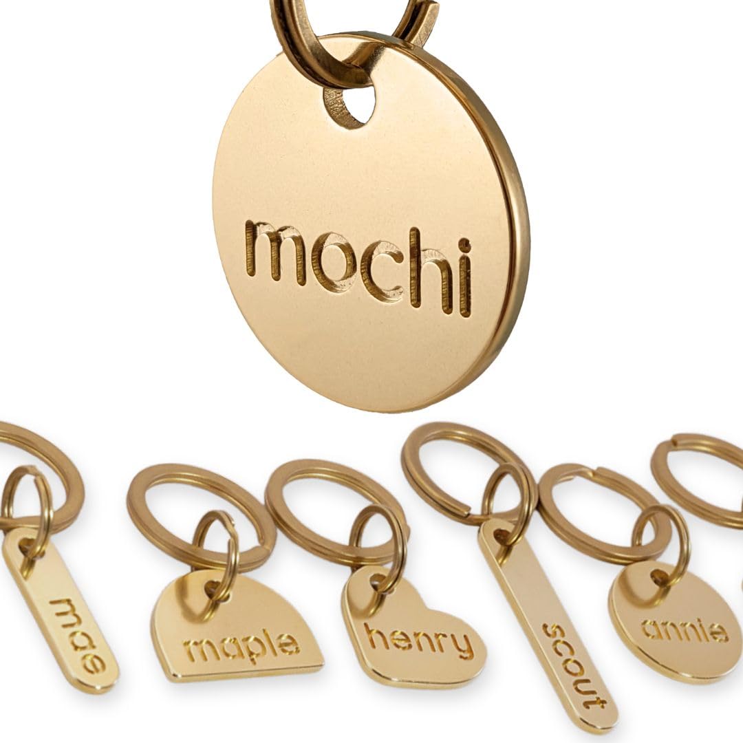 Solid Brass PET TAG - Modern, Minimal Pet IDs. Durable, Lifetime Tags with deep 