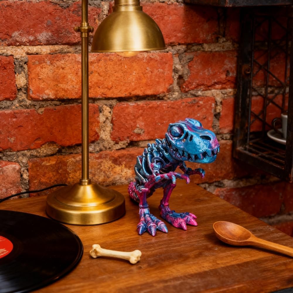 5.5" Purple Dragon with Articulated Bones 3D Printed Collectible Figure for Home