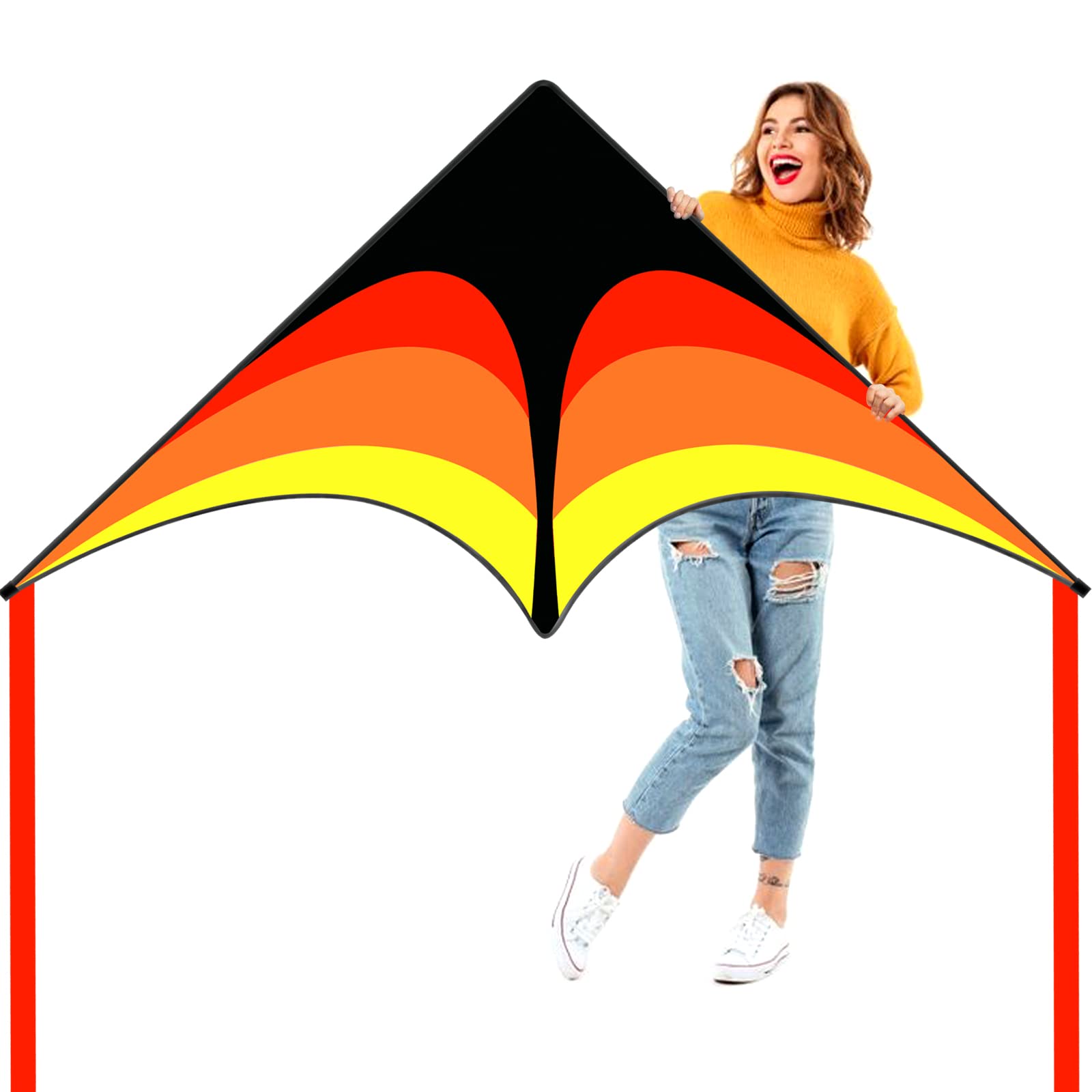 Large Single Line Beach Kite for Adults,Easy to Fly Kites for Kids Age 4-12 | Be