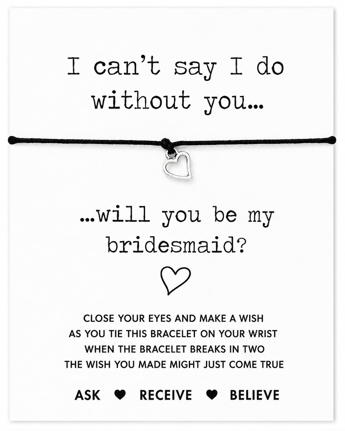 Will you be my bridesmaid wish string bracelet | Bridesmaid proposal gift | Adju