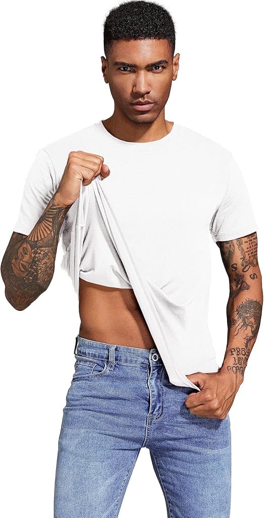 Boyzn Men's 3, 4 or 5 Pack Cotton T-Shirts, Short Sleeve Crewneck Sport Tees, Co